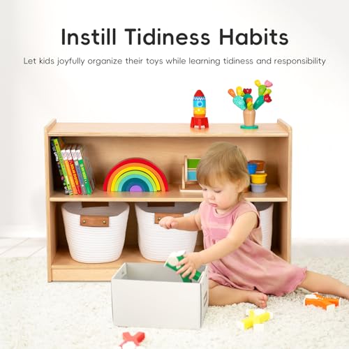 OOOK Montessori Shelf, Toy Organizers and Storage, 2-Tier Toddler Bookshelf Suitable for Classroom, Kindergarten, Kids Room, Playroom and Daycare Center - size: Montessori 2-Tier Toddler Bookshelf