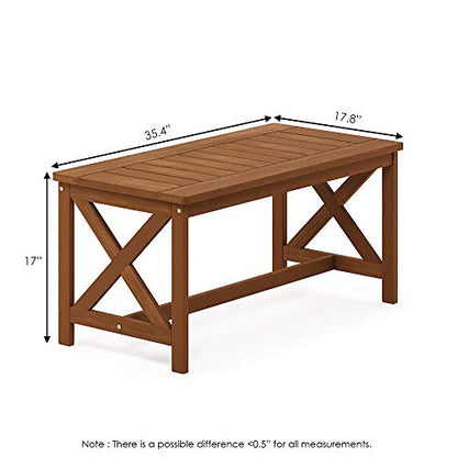 Furinno FG18111 Tioman Coffee Table, X-Leg, Natural - color: Natural, size: 17.8"D x 35.3"W x 17.0"H