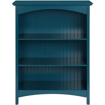 eHemco 3 Tier Bookcase with 2 Arched Supports, 40 Inches, Blue - color: Blue, size: 3 Tier
