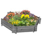 Outsunny Wooden Raised Garden Bed, Hexagon Screwless Outdoor Planter Box Plants, Vegetables, Flowers, Herbs, 39" x 36" x 6", Gray - color: Gray, size: 39.25" x 36.25" x 6.25"