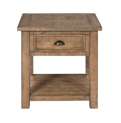 Martin Svensson Home Monterey Solid Wood End Table, Reclaimed Natural | Farmhouse Rustic, Coastal Side Table, Drawer and Shelf - color: Reclaimed Natural