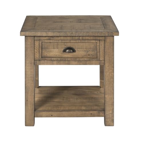 Martin Svensson Home Monterey Solid Wood End Table, Reclaimed Natural | Farmhouse Rustic, Coastal Side Table, Drawer and Shelf - color: Reclaimed Natural