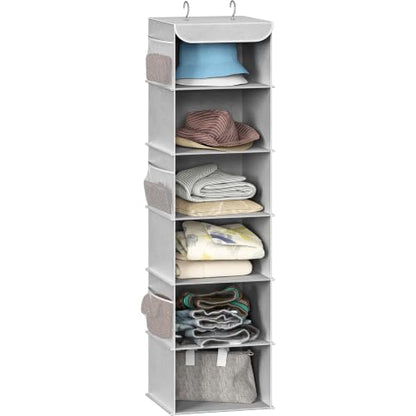 Simple Houseware 6 Shelf Hanging Closet Organizer, Gray - color: Grey, size: 6 Shelf