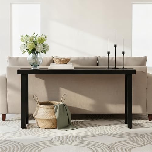 Plank+Beam Classic Console Table, 66 Inch, Black | Non-Toxic Finishes, Versatile Design, Elegant Details, Easy Assembly, Quick Setup, Solid Wood - color: Black, size: 66" Console Table