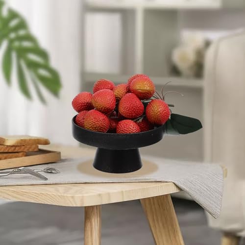 DOITOOL Ceramic Footed Bowl - 5 inch Decorative Pedestal Bowl Fruit Fruit Tray Dessert Display Stand Serving Dishes for Home Kitchen Counter Centerpiece Table Decor - Black