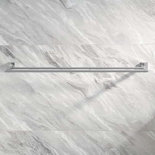 Miyili 36-Inch Double Towel Bar Stainless Steel Bathroom Towel Rack Holder Wall Mount Polished Finish, A02N90B - color: Polished Steel, size: 36-Inch