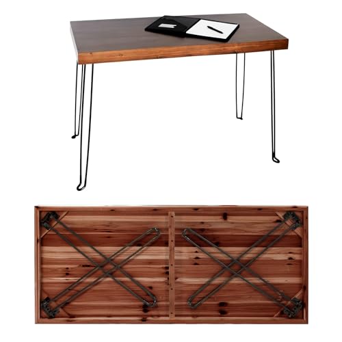 Sleekform Folding Desk, 55 x 25 Inch, Lightweight Space Saving Design | Portable Computer Desk with Collapsible Hairpin Legs - color: Walnut, size: 55 x 25