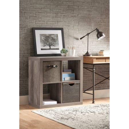 Better Homes and Gardens Square 4-Cube Organizer, Multiple Colors (Rustic Gray)
