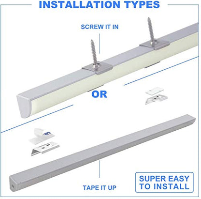 Cabinet Lighting, 4pcs 12" V-Shape Bright LED Light Bars for Under Cabinet, Gun Safe, Locker, Closet, Under Counter, Shelf, Showcase - 1200lm 12W - Pure White (6000K) - color: White