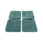 Howard Elliott Collection Evergreen Marble Coaster Set of 4, Square Green Marble Drink Coasters for Table Protection, Decorative Accent for Coffee Table or Bar, 0.5H x 4W x 4D Each, Green