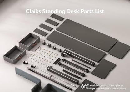Claiks Standing Desk with Drawers, Adjustable Stand Up Electric Small Standing Desk Adjustable Height with Storage Shelf and Splice Board, 40 Inch, Black - color: Black, size: 39.4×23.6