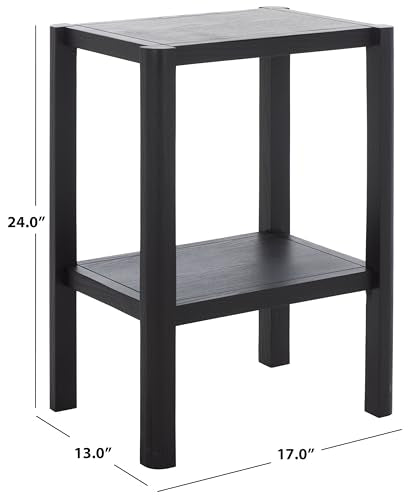 SAFAVIEH Home Collection - Hendro Accent Table, Black Rectangular Side Table with 1 Shelf, Fully Assembled (ACC2401B) - color: Black