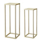 Gold Plant Stand Indoor Pack of 2, No Assembly Required Metal Pedestal Flower Stand, Upgraded 0.6" Heavy Duty Column Table for Wedding Centerpieces, Living Room Modern Flowerpot Holder Rack - color: Gold