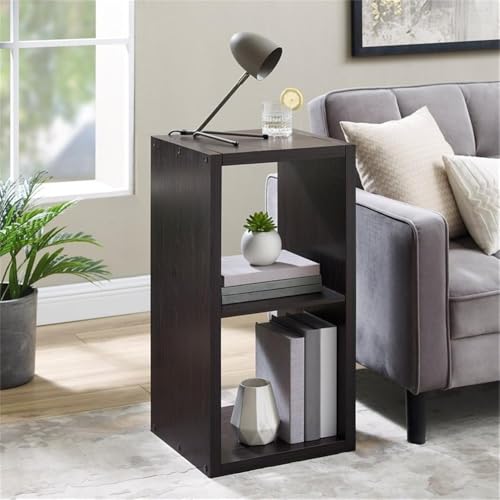 Riverbay Furniture Two Cubby Wood Storage Cabinet, 30 in Wide, Sturdy Particleboard and Veneer Construction, Espresso Finish, Horizontal or Vertical Use, Compact Design for Home Organization - size: 2 Cubby