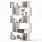 GOFLAME 5-Tier Geometric Bookshelf, 62” Tall Bookcase with 10 Open Back & Closed Back Cubes, Modern Display Book Shelf, S-Shaped Storage Organizer for Living Room, Home Office (1,White) - color: White