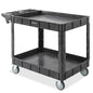 Dryser Utility Cart with Wheels, 46" x 25" Heavy Duty 550 lb. Capacity with Shelves - 2 Tier Rolling Cart with Two 5" Swivel Casters for Warehouse, Garage, Cleaning - size: 2 Shelves 2 Swivel 46x25