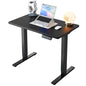 HUANUO 32x19 Inch Small Electric Standing Desk, Adjustable, Black | Compact Home Office Desk, 176lbs Heavy Duty Lifting with 4 Height Presets. M8 Screw Holes Ready for DIY Mobile Wheels - color: Black, size: 32" X 19"