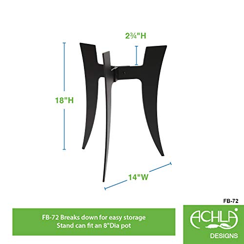 Achla Designs FB-72 Ibex II Plant Stand, Black - size: 18-in H
