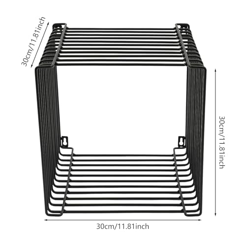 Vintage Industrial Side Table, 11.8In Square End Table for Living Room, Bedside, Sofa & Coffee Table, Sturdy Iron Frame with 264Lbs Load Capacity, Retro Metal Nightstand, No Assembly Required(Black)