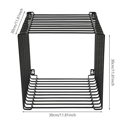 Vintage Industrial Side Table, 11.8In Square End Table for Living Room, Bedside, Sofa & Coffee Table, Sturdy Iron Frame with 264Lbs Load Capacity, Retro Metal Nightstand, No Assembly Required(Black)
