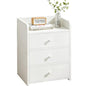 White NightStand Modern Small Home Side Tables Bedside Table with Drawers Bedroom Storage Cabinet Rental Room Living Room(12.6x10.2x18.9inch) Need to Assemble by oneself