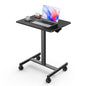 DUMOS Small Standing Desk with Wheels, Laptop Desk, 19 Inch | Portable Rolling Design, Adjustable Height Workstation, Home Office Mobile Station, Black - color: Black