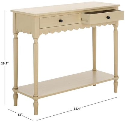 SAFAVIEH Home Collection Haven Natural Brown 2-Drawer Small Console Table for Entryway, Living Room, Foyer - color: Natural