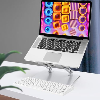 Laptop Stand for Desk, Adjustable Laptop Riser Holder | Metal Foldable Computer Stand Portable Notebook Mount, Ventilated Cooling Tablet Stand Compatible with 10-15.6” Laptops