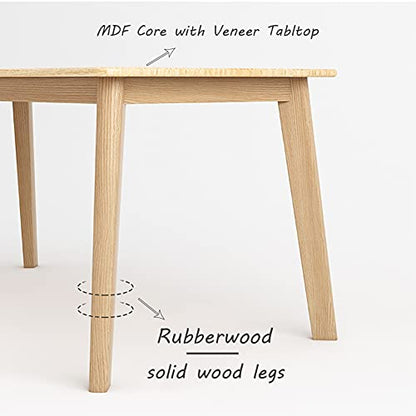 IOTXY Simple Wooden Writing Desk - Modern Minimalist Style PC Laptop Computer Workbench with Solid Wood Legs, 39" W Home Office Work Table for TV Stand Music Video Live Broadcast Workstation, Walnut | Nordic Minimalist Style, MDF Tabletop, Solid Wood Legs