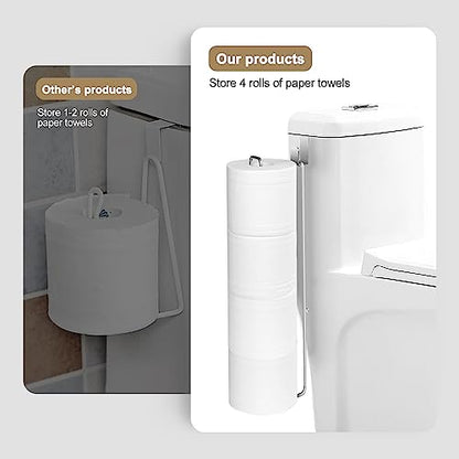 Over The Tank Toilet Paper Holder Bathroom Toilet Tissue Paper Roll Storage Holder Wall Mount Brushed Nickel,Metal Hanging Adhesive Toilet Paper Holder Dispenser Toilet Paper Organizer 1p - color: C:hold 4 Rolls Tissue(1pcs)