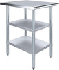 Stainless Steel Work Table with Double Undershelf – Commercial Prep Table for Kitchen, Restaurant, Bakery – NSF Certified (30 x 18) - size: 30x18