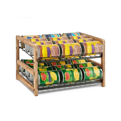DGWJSU Can Organizer for Pantry 2-Tier, Can Storage Organizer Pantry, Soda Can Organizer, Holds up to 24 Cans Holders for Pantry, Cabinet, Countertop, Carbonized Brown - size: 2 Tiers