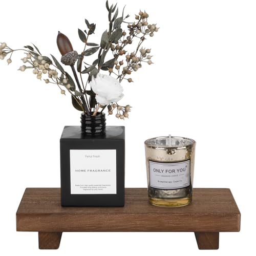 Wood Bathroom Tray Farmhouse Decor Kitchen Soap Holder, 8.7" x 3.6" Walnut | Waterproof, Lightweight, Easy Clean, Small Wooden Riser Pedestal Stand Accessories for Office Desk, Vanity, Counter, Sink - color: Walnut, size: 8.7" x 3.6" x 1.6"