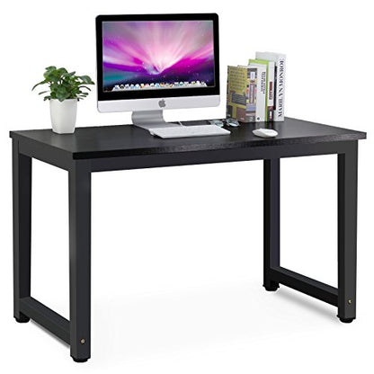 Tribesigns Computer Desk, 47 inch Modern Simple Office Desk Computer Table Study Writing Desk for Home Office, Black - color: Black, size: 47*23.6 inch