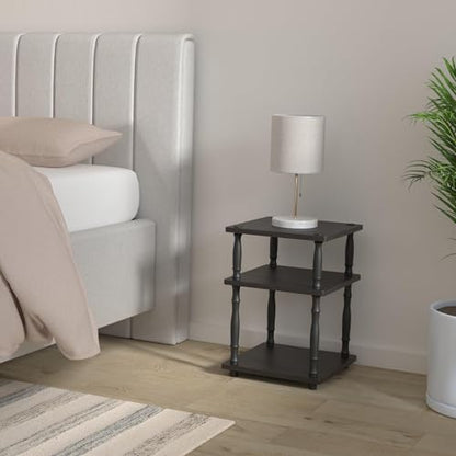 Furinno Turn-N-Tube Easy Assembly Multipurpose End Table / Side Table / Sofa Table / Nightstand, Classic Tubes, French Oak Grey/Black - color: French Oak Grey/Black, style: Contemporary