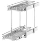 OCG 2 Tier Pull Out Cabinet Organizer (7.5" W x 21.5" D), Pull Out Drawers for Kitchen Cabinets, Pull Out Shelves for Base Cabinet Organization in Kitchen Bathroom Pantry, Chrome Finish - size: 7.5"W x 21.5"D, 2 Tier