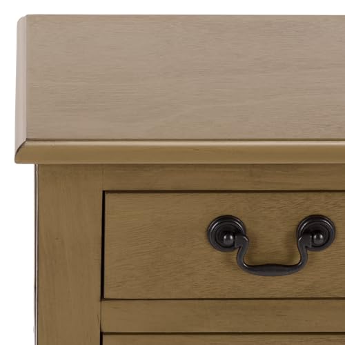SAFAVIEH Furniture - Athena 3-Drawer Console Table - Desert Brown - Solid Wood - Farmhouse Classic Design - Ideal for Entryway, Living Room, Hallway, 23.5" W x 13" D x 29.5" H (CNS5703F) - color: Desert Brown