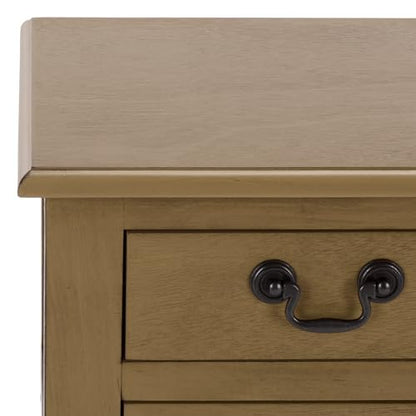 SAFAVIEH Furniture - Athena 3-Drawer Console Table - Desert Brown - Solid Wood - Farmhouse Classic Design - Ideal for Entryway, Living Room, Hallway, 23.5" W x 13" D x 29.5" H (CNS5703F) - color: Desert Brown