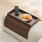 GEHE Bamboo Sofa Arm Tray, Foldable Couch Arm Tray Side Table, Anti-Falling Armrest Tables Cup Holder for Snacks, Drinks, Beers, Phone, Control, Flexible and Portable, Anti-Slip Bottom - color: Brown
