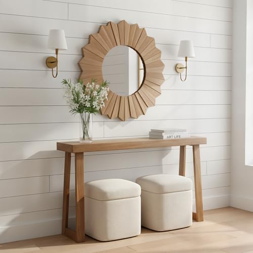 Plank+Beam Classic Console Table, 56 Inch, Pecan | Non-Toxic Finishes, Versatile Design, Elegant Details, Easy Assembly, Quick Setup, Solid Wood - color: Pecan, size: 56" Console Table