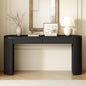 Console Table with Pine Veneer and Vertical Striped,for Entryway Hallway Living Room Bedroom Dining Room (Black#Vertical) - color: Black#vertical)