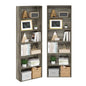 Furinno Jaya Book Shelf Set of 2, 6-Tier Bookshelf, Bookcase, 9.5 x 24.6 x 71, for Home Office, Living Room, French Oak - color: French Oak, size: Set of 2, 6-Tier
