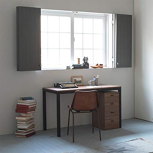 Need Small Computer Desk 31-1/2" Sturdy and Heavy Duty Writing Desk for Small Spaces and Small Desk Study Table Laptop Desk- AC3BB-80-40 - color: Teak & Black Frame, size: 31inch