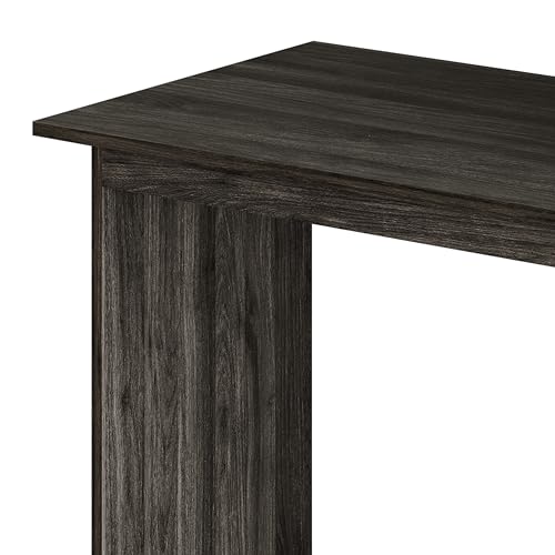 Elegance Writing Desk with Multi-Tier Open Shelves, Study Computer Desk for Home Office, Dark Grey - color: Dark Grey