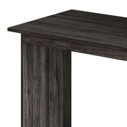 Elegance Writing Desk with Multi-Tier Open Shelves, Study Computer Desk for Home Office, Dark Grey - color: Dark Grey