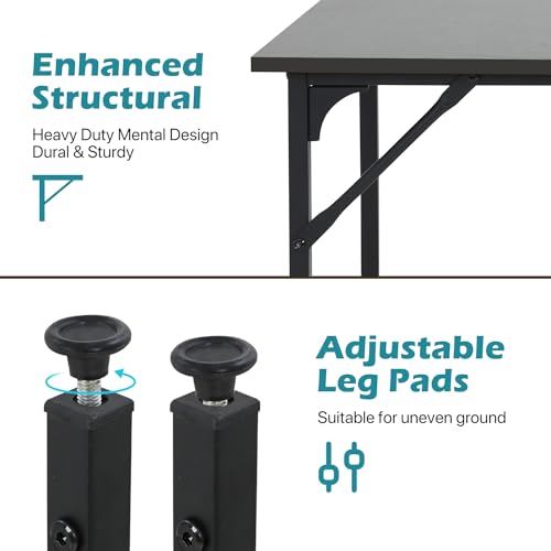 Dkelincs 32 Inch Small Computer Desk Home Office Desk Writing Desk Modern Simple Style Study Work Table with Metal Frame, Easy Assembly, Adjustable Feet, Water-Resistant, Scratchproof Surface, Black - color: Black, size: 32 Inch
