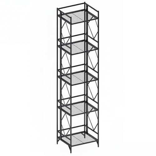 Nature's Rhythm 5-Tier Metal Storage Rack, Adjustable Garage Shelving Metal Shelving Unit(12.84 x 11.27 x 57.52inch, Black) - size: 5-Tier