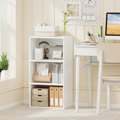 Giantex 2 Pieces 3 Shelf Bookcase, Book Shelves Open Cube Storage Cabinet Multi-Functional Home Office Bedroom Furniture Display Bookcases, White - color: White