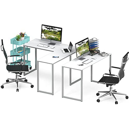 SHW Mission 48 x 48 Inches L-Shape Home Office Computer Desk, White - color: White, size: 48-Inch L-Shaped