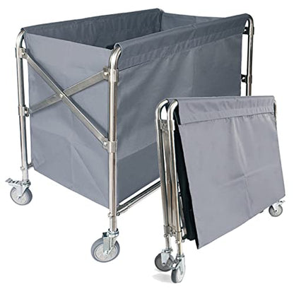 Collapsible Laundry Cart with Wheels Industrial 12 Bushel (400l) Commercial Laundry Hamper Large Heavy Duty Rolling Laundry Basket Waterproof Laundry Trucks for Home Organizer Storage - color: Gray